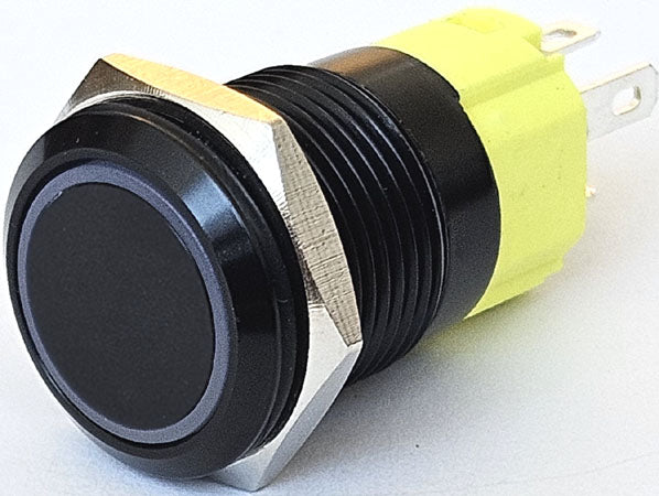 12V LED Metal Switch Black
